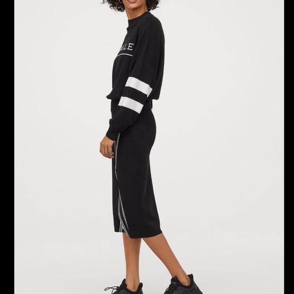 H&M x Pringle of Scotland Knit Sweater Blokettecore Black white S oversized - Picture 5 of 15